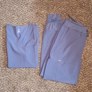Size medium light blue scrub set